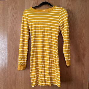 Yellow and white striped bodycon, size Medium, NWOT